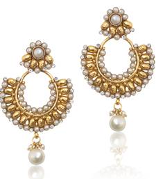 Buy Beautiful ethnic earrings with pearl stones and pearls by adiva ha99 TDS 3 hoop online 