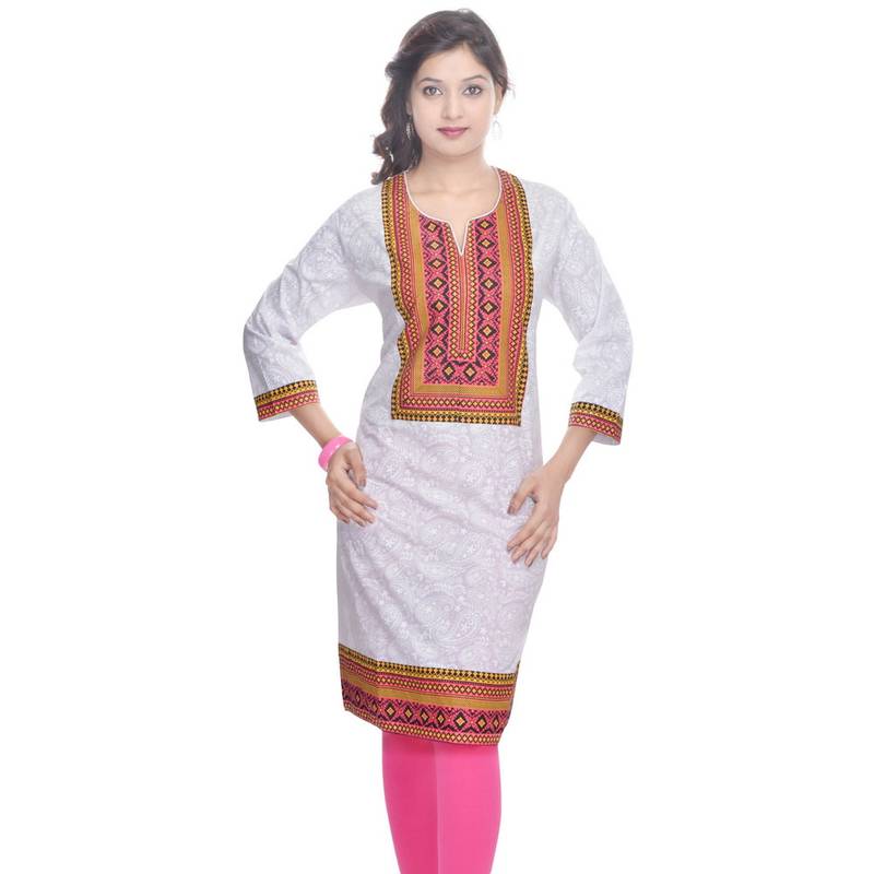 deep back neck kurti
