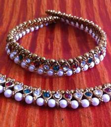 Buy Maroon Green Stones Pearl Payal or Anklet- Ethnic Indian Bollywood Jewelry b158 anklet online 