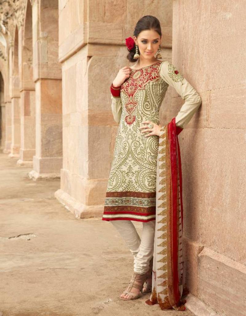 Buy printed cotton salwar kameez with duppatta Online