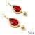 Large Red drop earrings with pearls
