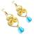 18k Gold plated Twin heart earrings