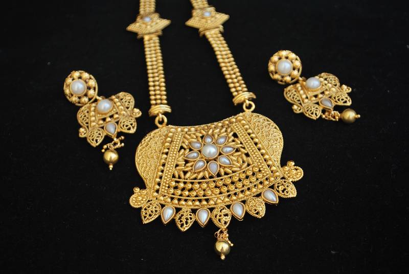 rajwadi necklace set gold