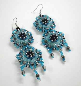 Blue Crystals - Ear Danglers