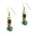Sea green drop & ball earrings