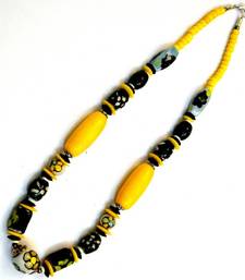 Spring mix Yellow Ceramic Beadsnecklace 