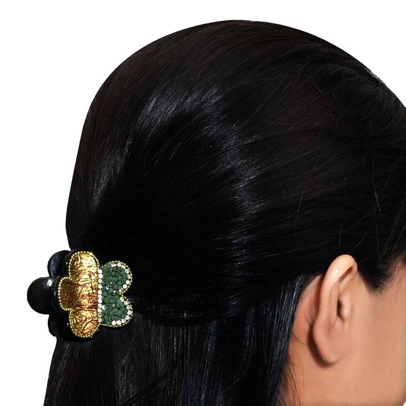 Buy Shining Multicolour Black Designer Hair Clutcher Online
