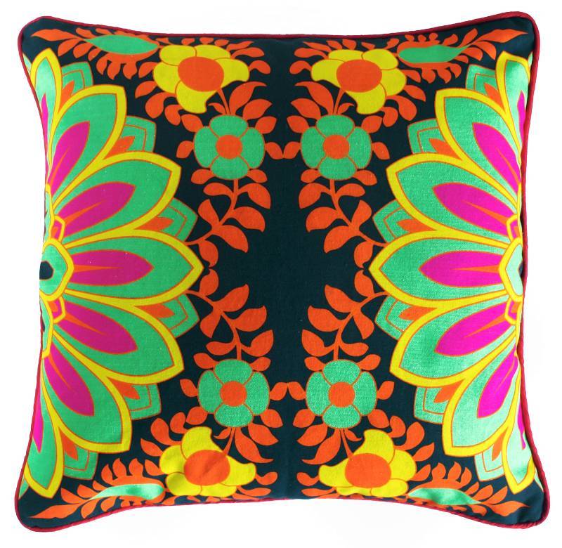 Buy Blooming Mint Green Flower Cushion Cover Online
