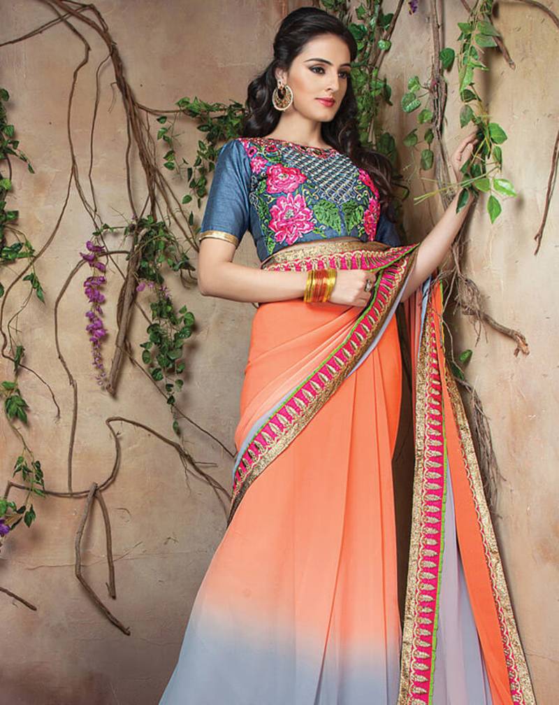 Buy Raksha Bandhan Special Light Salmon and Gray embroidered