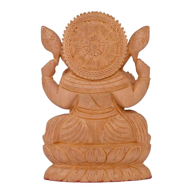 Wooden Ganesh Statue Lord Ganesha Wood Sculpture Elephant Wooden Ganesh Statue Lord Ganesha Wood Sculpture Elephant Hindu Deity God Figurine