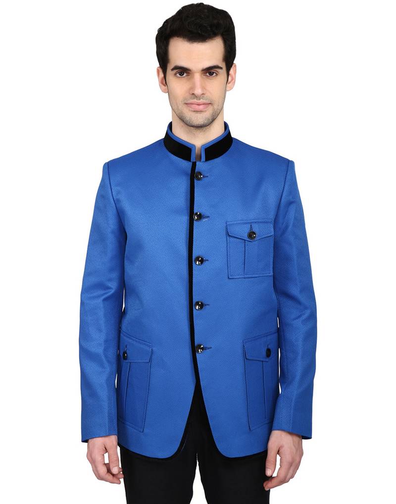 Buy indian ATTIRE Ethnic Blended Blue IndoWestern Bandgala (Indian