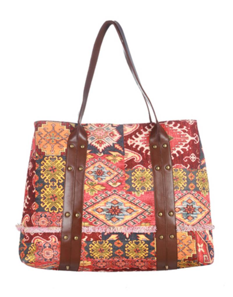 Buy Rust Printed Casual Handloom,Leather Shoulder Bags Women Hand Bag